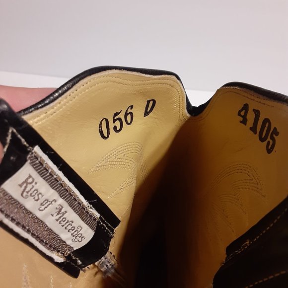 Rios Of Mercedes Men's Black Leather Western Cowboy Boots 4105 Size 10.5 D - Picture 7 of 10